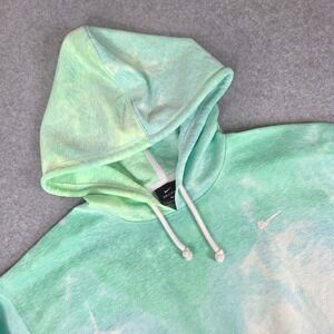 Nike Dri-FIT Hoodie Pullover Women's‎ Small Tie Dye Green White Activewear Gym
